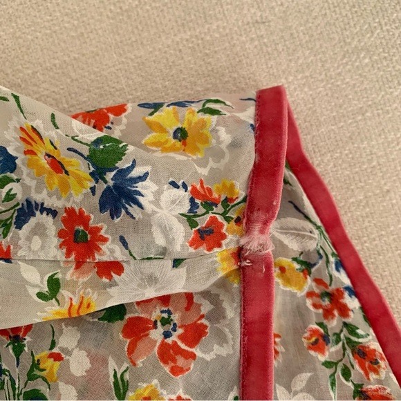 Doen Audette Cotton Ruffle Bow Ribbon Floral V Neck Maxi Dress Sunrise Blooms - Picture 16 of 16